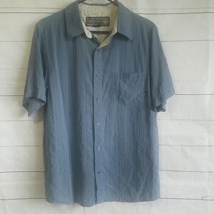 Prana mens button up shirt blue size medium